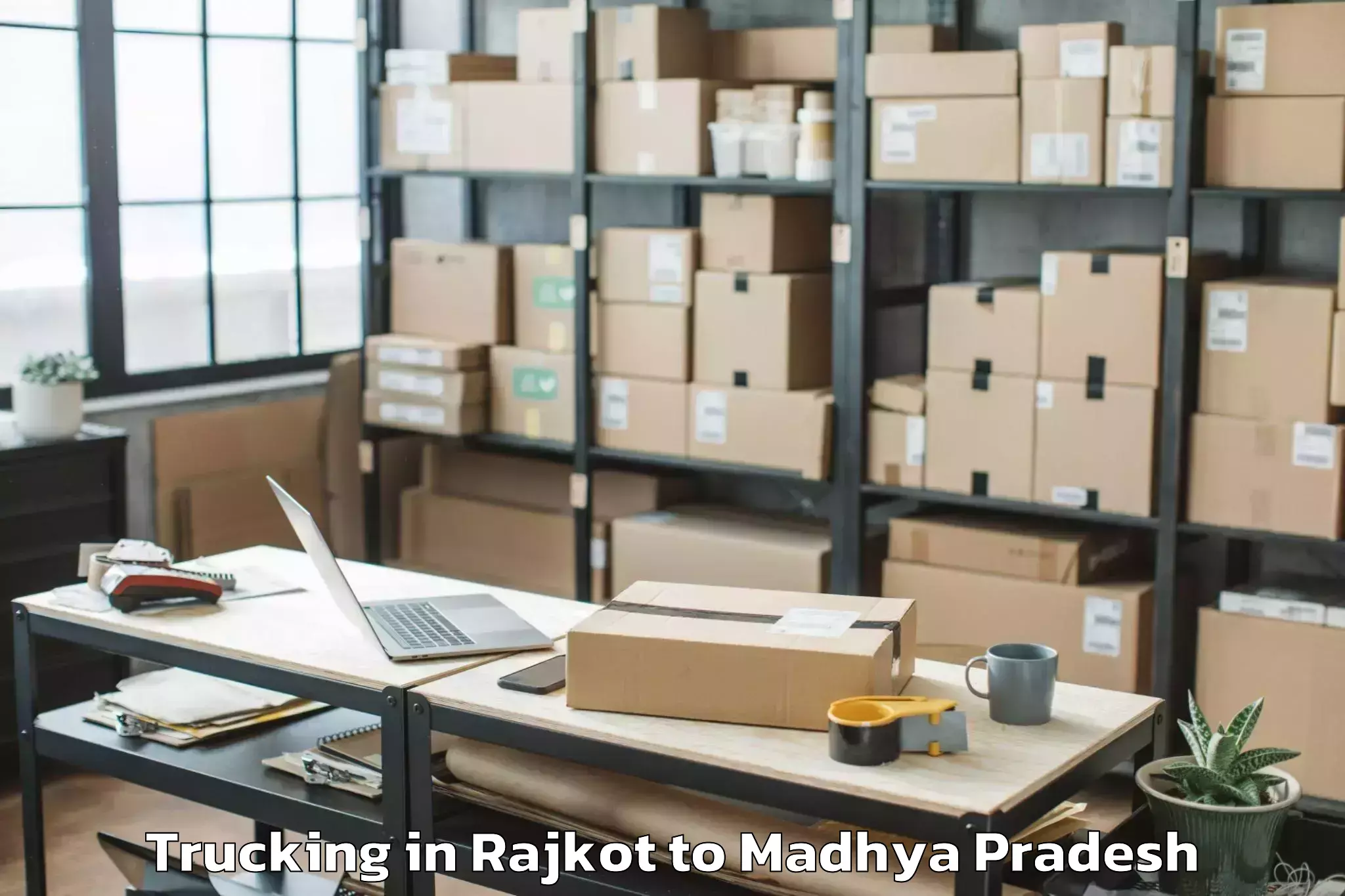 Book Rajkot to Satwas Trucking Online